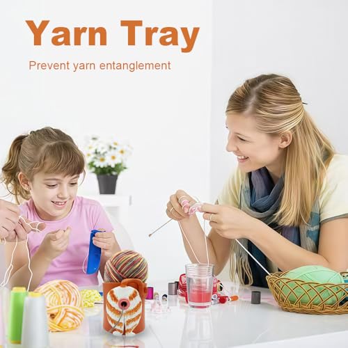 Image of Yarn Bowls for Crocheting Knitting Cat Yarn Bowls with Knitting Accessories (5PCS Knitting Needles)