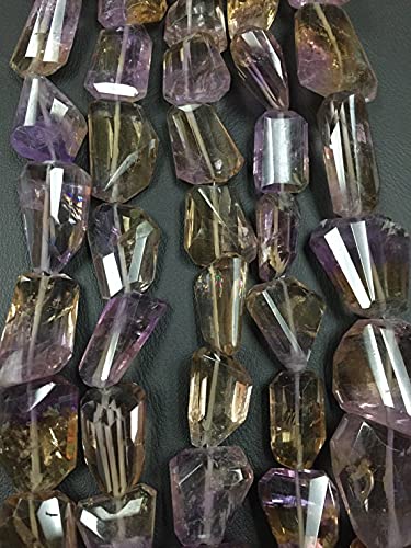 Amétrine en perles facettées de 7 pouces pour créer vos bijoux d'été et accessoires bohèmes
