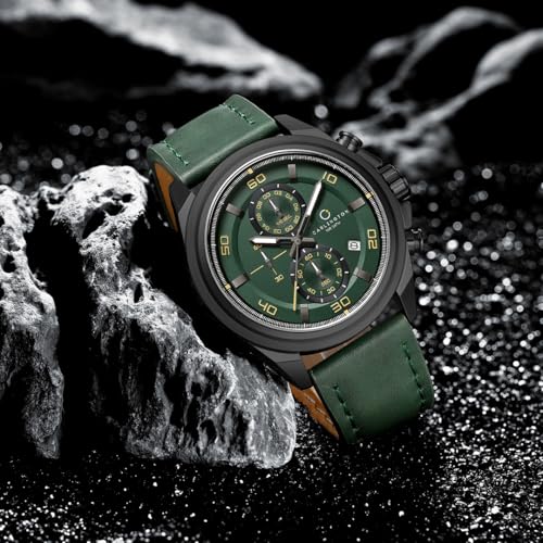 Image of Carlington Nitro Analog Chronograph Men's Premium Leather Strap Wrist Watch | Quartz Movement | Water & Shock Resistant Watch for Men | Casual & Formal Wear - CT 8075