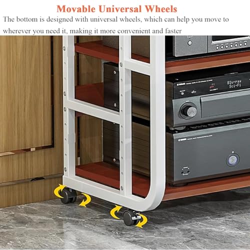 Equipo HiFi Soporte For Medios De Audio Y Video De 5 Niveles Gabinete For Componentes Estéreo, Dispositivos De Juego Consola Unidad De Almacenamiento Esquina TV CD DVD Tocadiscos Receptor Caja De Cabl - imagen 5