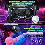 VR Headset with Bluetooth Controller - Universal 3D Virtual Reality Glasses Compatible for 4.7-7 inch iPhone Android Phones, Features Adjustable HD Lens & Heat Dissipation Design - Image 2