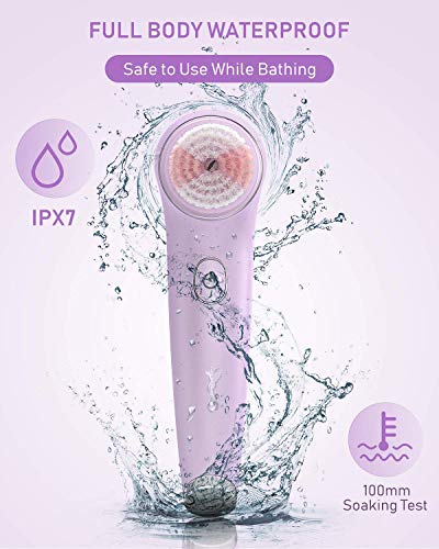 Liberex KC-5200 Spin Facial Cleansing Brush - Bi-directional Rotation Mode Face Brush with IPX7 Waterproof, Wireless Charging, 2 Different Brush Heads for Sensitive, Mixed and Oily Skin - Thumbnail 4