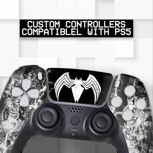 Image of Vennom Custom PS-5 Controller Wireless compatible with Play-Station 5 Console by BCB Controllers | Proudly Customized in USA with Permanent HYDRO-DIP Printing (NOT JUST A SKIN)