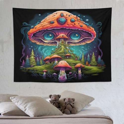Tissu imprimé champignon tapisserie murale 150x200 pour tenture de chambre