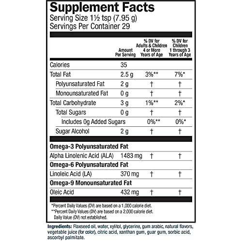 Barlean's Omega Pals Straw-Nana Flavored Omega 3 For Kids, Yummy Children's Liquid Flax Seed Oil Supplement With 1,483 Mg Ala, Non-Gmo, Vegan Brain & Eye Health, 8 Oz #TOP2