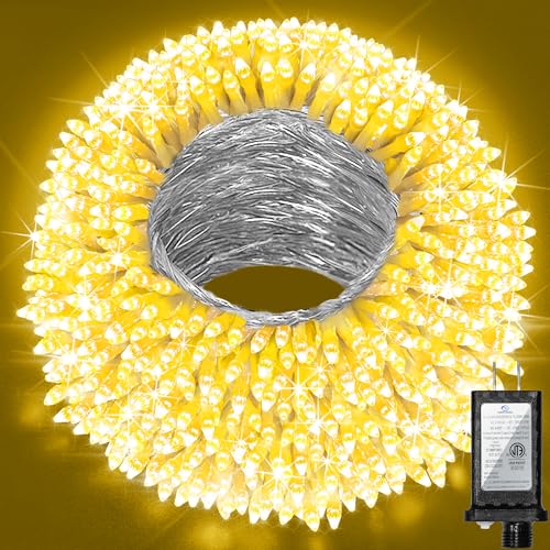 470ft Outdoor Christmas Lights, 1500 LED Super Long String Lights 12 Modes & Timer Memory, Dimmable Outsite Waterproof Light Strings for Xmas Tree Garden Wedding Party Holiday Decorations Warm White