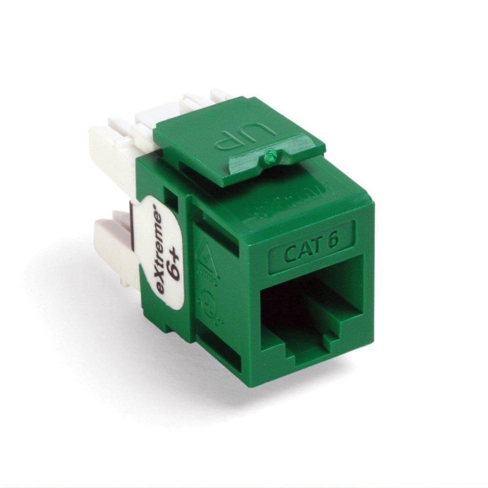 Leviton Extreme 6+ QuickPort Connector, CAT 6, 61110-BV6, Green, 25-Pack — image 1