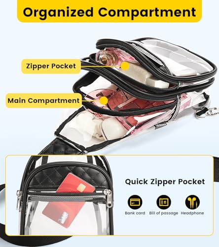 Vorspack Clear Bag for Stadium Events - Crossbody Bag for Women Clear Stadium Bag for Concerts Sports Festivals3