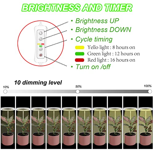 Plant Grow Light,Yadoker Led Growing Light Full Spectrum For Indoor Plants,Height Adjustable, Automatic Timer, 5V Low Safe Voltage,Idea Small Light… #TOP2
