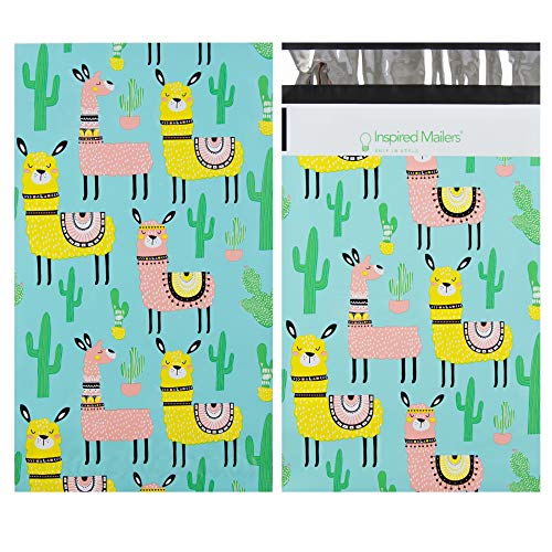 Image of Inspired Mailers - Poly Mailers 6x9-100 Pack - Llamas Print - Cute Shipping Bags - 6x9 Polymailers - 6x9 Poly Bags for Shipping - Small Mailers 6x9 - Poly Shipping Bags