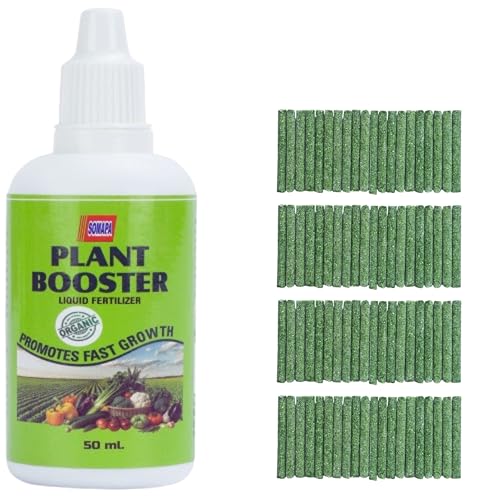 Image of 100% Natural Fertilizer Sticks, Magic Stick Plant Food for Indoor & Outdoor Plants, natural fertilizer for Home Garden Plants | Plant Growth Booster Healthy (40pcs-Plant-stick+100ml booster)