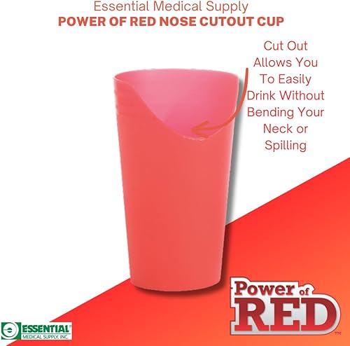 Miniatura 3 de Essential Medical Supply Power of Red Adaptive - Taza de nariz reutilizable para beber más fácilmente, 2 tazas incluidas