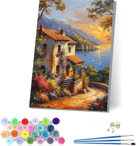 G v yCgoCio[ i DIY Paint by Numbers LbghG h G fW^G uVƃANG̋ l̂߂̃NGCeBuȎ z[ ItBX Mtg 40x50cm t[t 8-