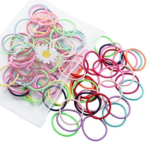 Baby Hair Ties for Girls, Ruicoo 100pcs Baby Hair Ties for Kids Colorful Hair Bands Elastic Children Small Hair Ties for