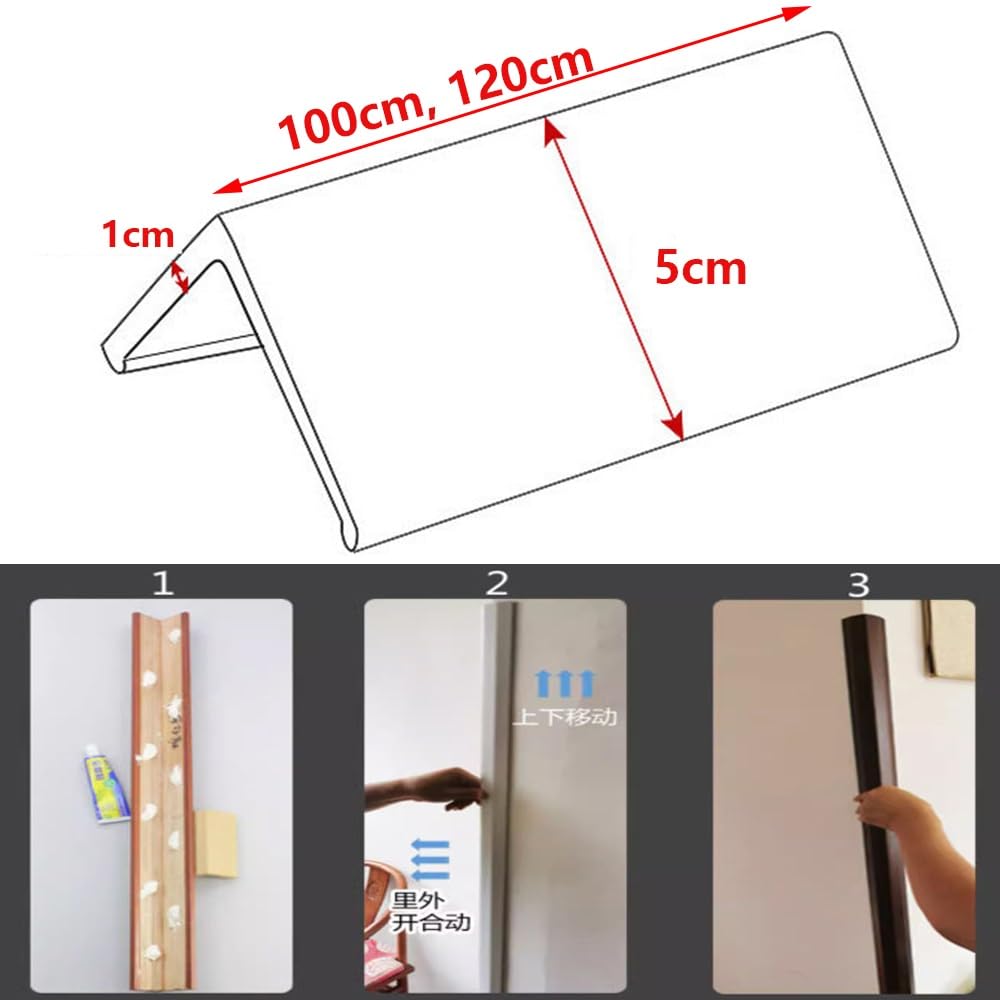 Protections d'angle murales en bois - Garniture moulée en L - 5,1 cm de large - Bande de protection anti-collision pour porte et fenêtre - Plinthe en teck - L 100 cm (39 cm)