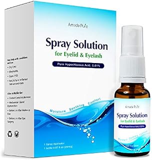 Amada Pure Eyelid and lash Cleanser Spray Solution, 0.01% Hypochlorous Acid for Irritated