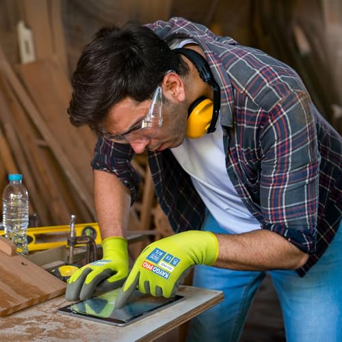 Image of KAYGO Safety Work Gloves, PU Coated, 2-Finger Touchscreen, KG11P | Breathable & Lightweight, Smooth Grip, 13-Gauge Seamless Knit, for Light Warehouse, Manufacturing, Gardening