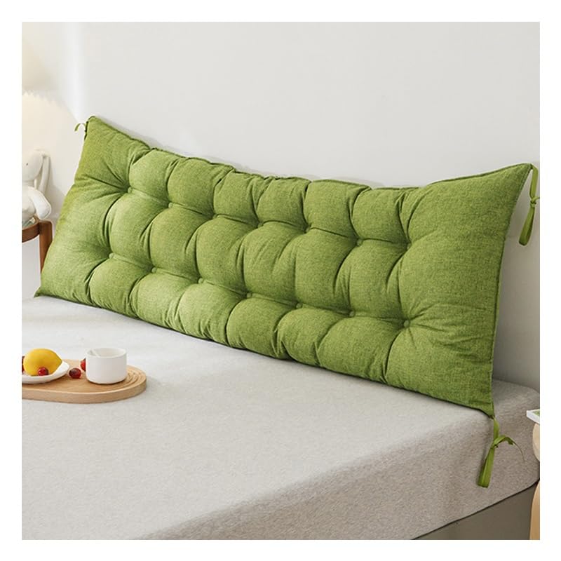 Cuscino Schienale Per Letto E Divano | 90x50 Cm | Con Cinghia Di Fissaggio | Cotone E Lino | Beige - Foto 8