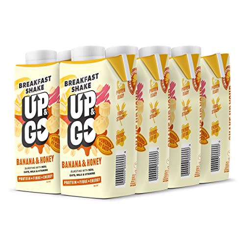 UP & GO Breakfast Drink - Banana & Honey High Protein Calcium & Fibre (300Ml x 8 Bottles)