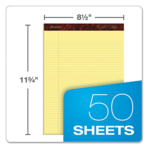 Esselte-ESS20022-Ampad-Gold-Fibre-Pads-8-12-x-11-34-Canary-50-Sheets-Pack-of-12