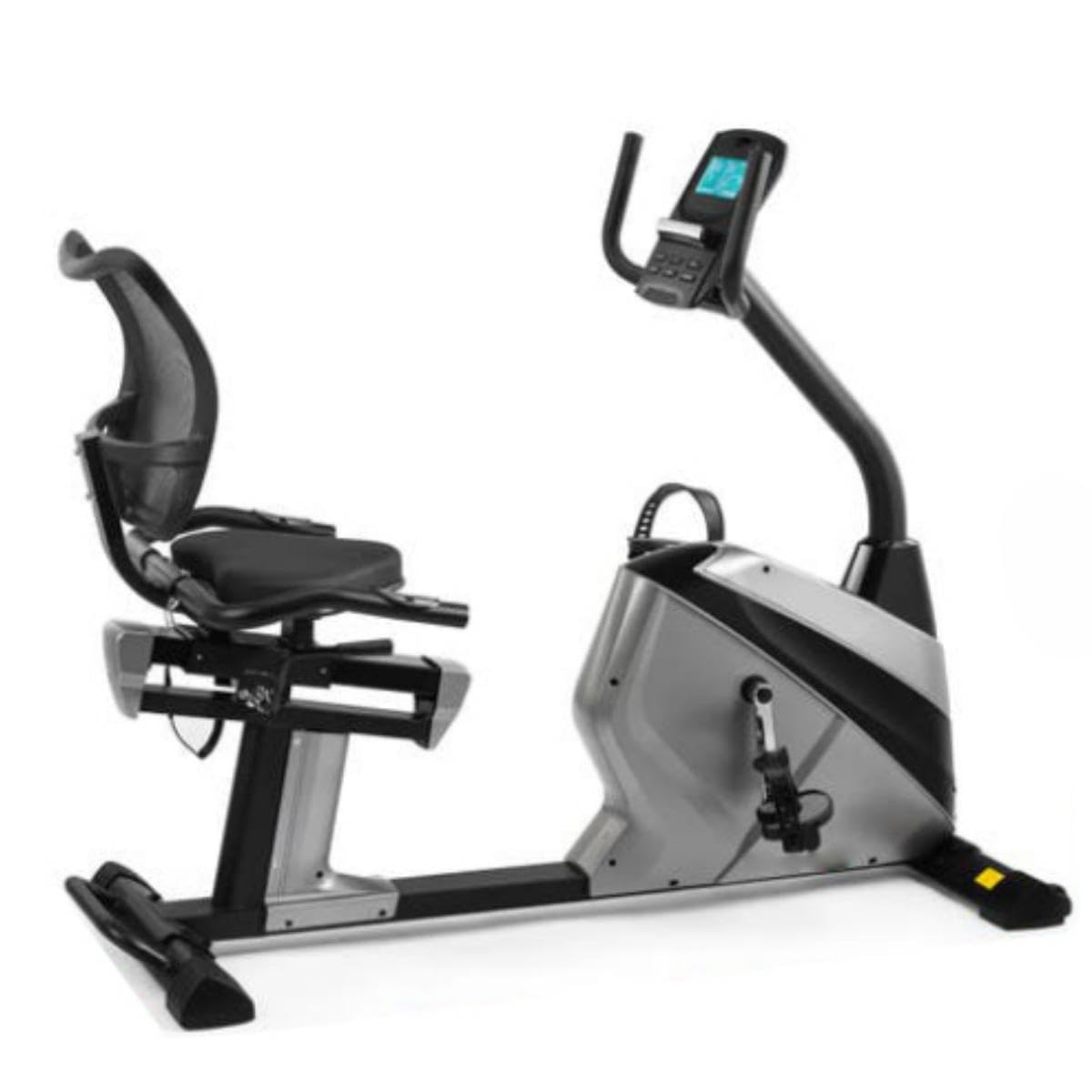 Bicicleta Ergométrica Horizontal Magnética 8 Níveis, Banco com Encosto, Painel LCD e Rodas – Uso Residencial e Condomínios