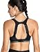 SYROKAN Women's Compression Racerback Adjustable High Impact Running Sports Bra Black 36DD