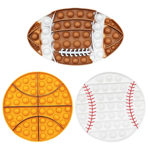 Cuackamily 3PCS Pop Bubble Fidget Toys Set, Push Poppet Bubble Sensory Fidget toy,Basketball Silicone Popping Fidget Stress Autism Relief Toy, Favors Bags Filler Birthday Gift for Adults Children Cuackamily 3PCS Pop Bubble Fidget Toys Set, Push Poppet Bubble Sensory Fidget toy,Basketball Silicone Popping Fidget Stress Autism Relief Toy, Favors Bags Filler Birthday Gift for Adults Children