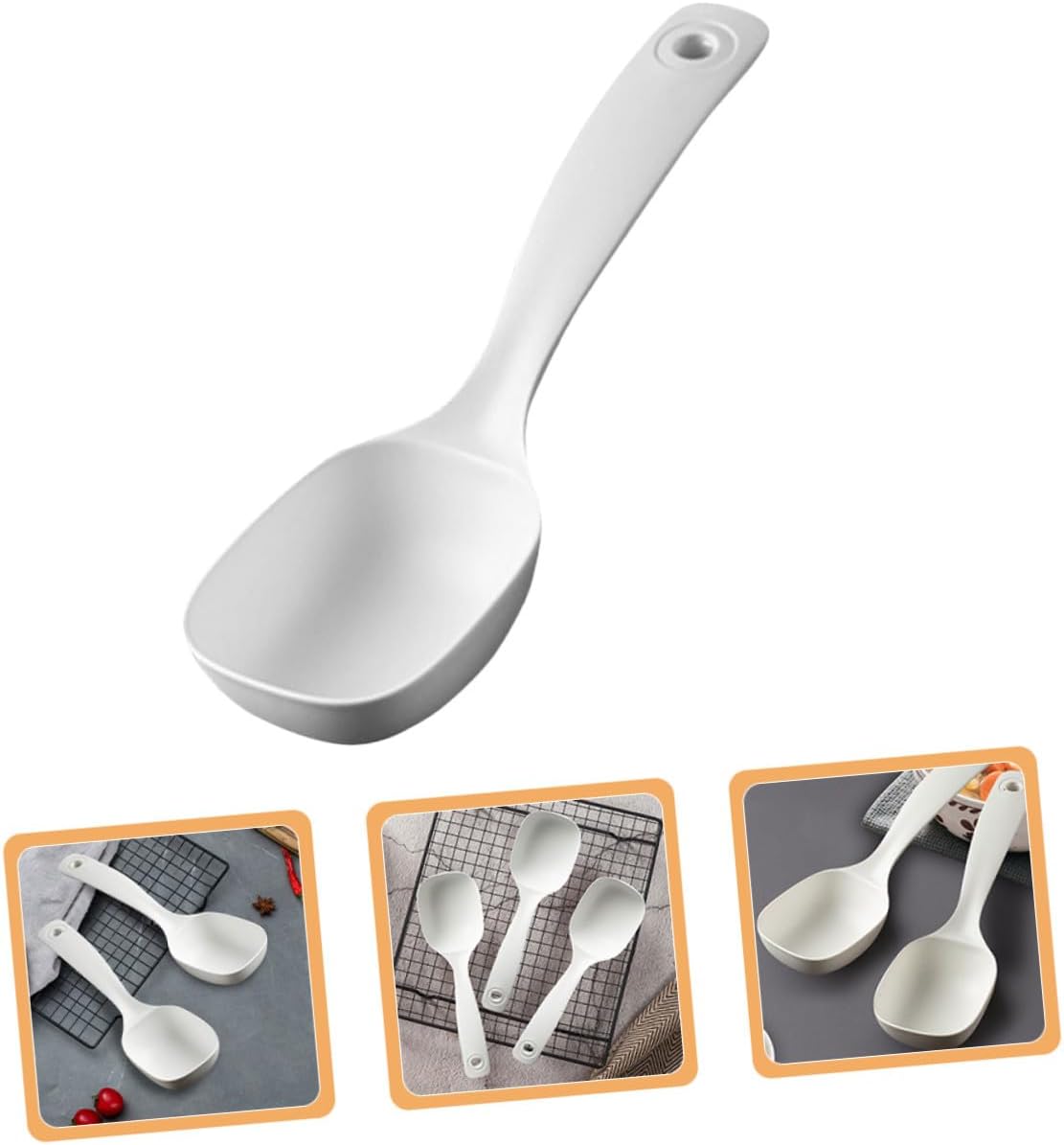 White PP Soup Ladles Set of 4 for Kitchen Serving
