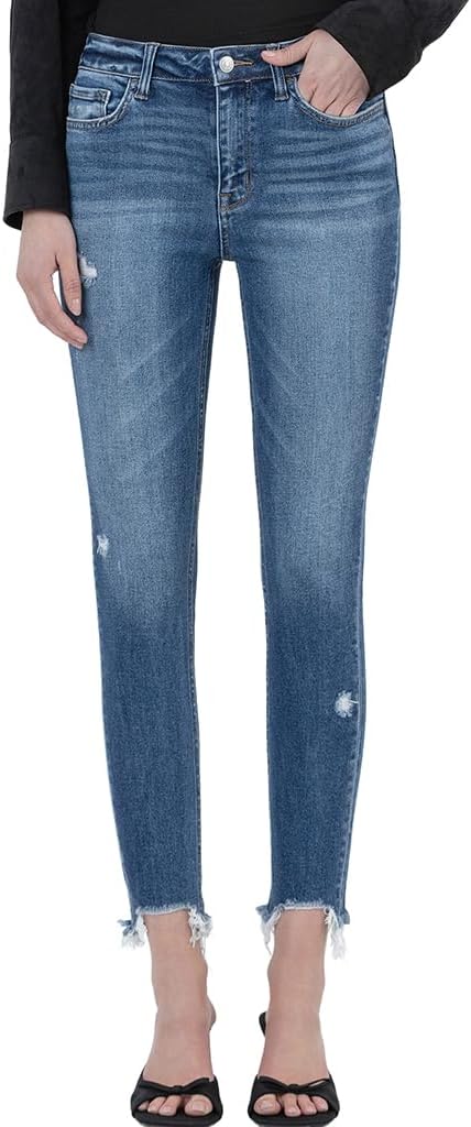 Flying Monkey High-Rise Cropped Skinny Jeans Blue Denim