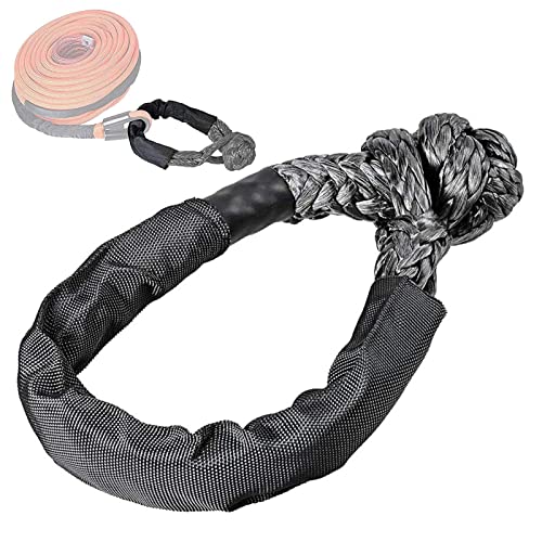 Jextou Restauration de la manille souple, manille souple synthétique pour sangles de remorquage, manille souple de 38 000 lbs avec coque synthétique résistante, accessoires de treuil