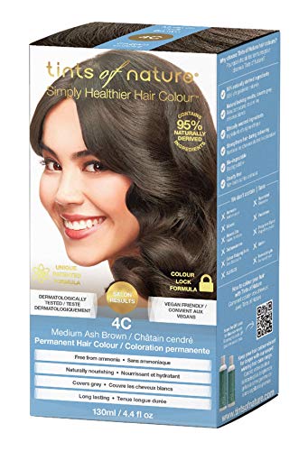 Tints of Nature 4C Medium Ash Brown Permanent Hair Dye | A Cool