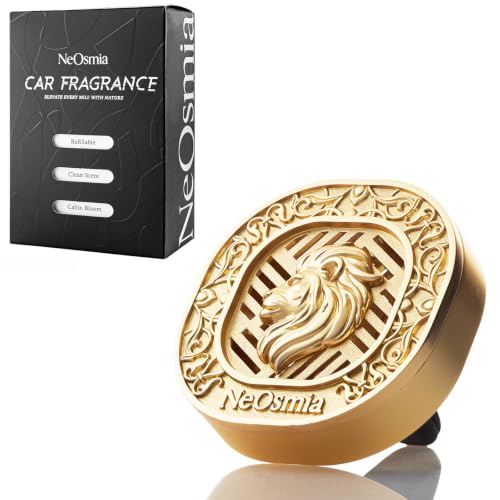 NeOsmia Car Air Freshener Vent Clip, Lion Metal Car Diffuser with 3 Fragrance Refill Tablets, Long Lasting Scent for Auto and Home, Easy to Clip on Vent, Ocean Reverie by NeOsmia - Used condition - US$9.45