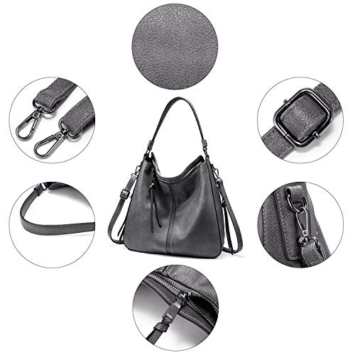 Image of Realer Hobo Crossbody Bags for Women Designer Faux Leather Hobo Handbags Retro Large Size Shoulder Bag Bucket Purse