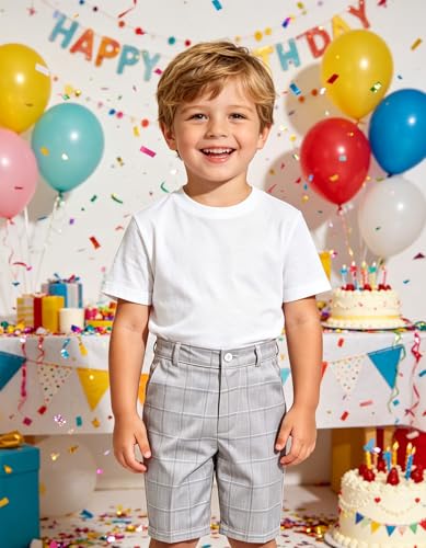 Image of Boy Shorts Kids Stretch School Uniform Clothes Flat Front Dress Casual Shorts with Pockets for Summer
