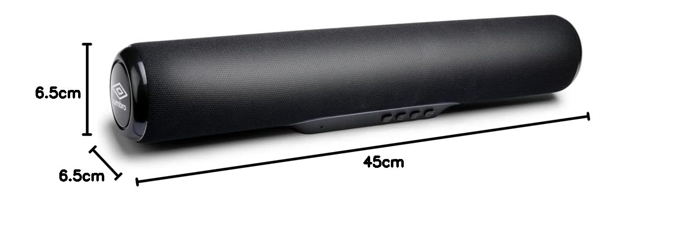 UMBRO Altavoz Bluetooth inalámbrico con Radio Negro – Función de Carga – Múltiples Salidas de Audio: Tarjeta SD, Memoria USB, AUX – Negro