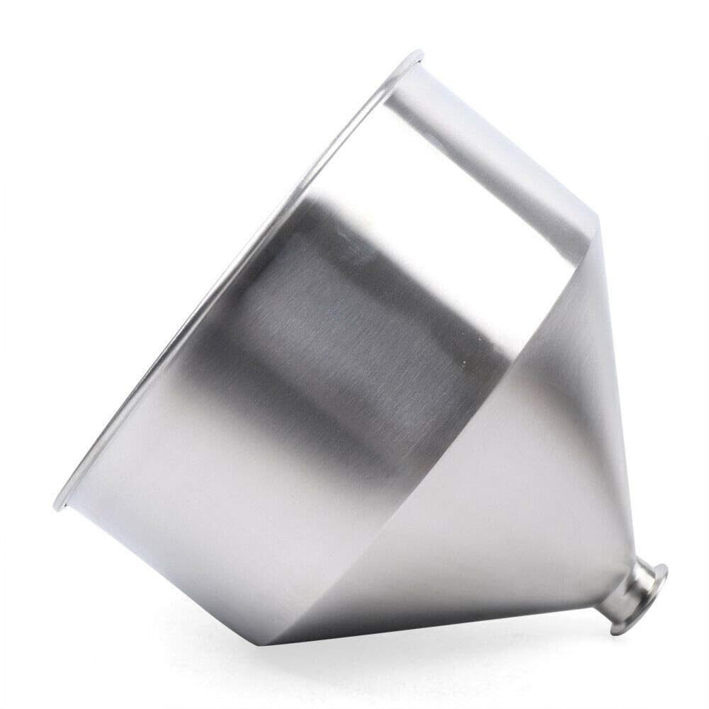 Tolva para máquina de llenado de 10L-50L, Embudo Resistente de Acero Inoxidable 304, tolva para llenado de líquidos y pastas, Tanque contenedor para Agua, Aceite, Crema, Plata, 50L, 64 mm