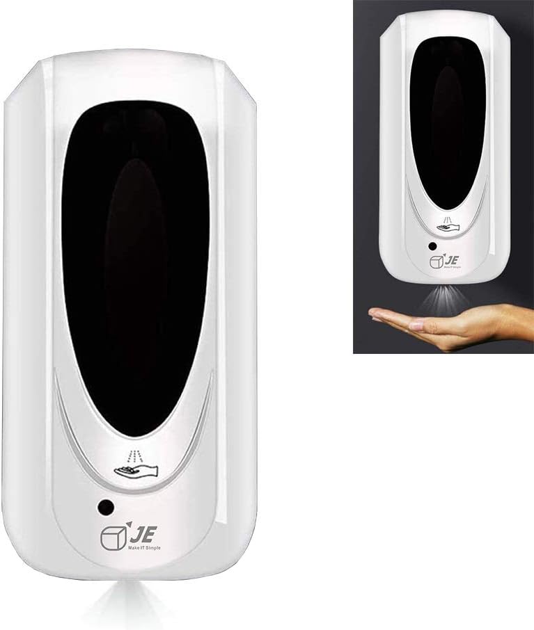 JE Make IT Simple Automatic Hand Sanitizer Dispenser Wall Mounted, 1000ml Touchless Automatic Soap Dispenser, Refillable Hands Free Dispenser for Bathroom, Home Kitchen, Office, Church, Hotel