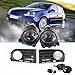 EUYUND Feux de Brouillard Kit pour V-W Golf 5 Golf V MK5 1K1 Bj. 2003-2009 (pas pour GTI), feu antibrouillard + calandre + interrupteur, avec ampoule 12v 55w 9006, paire
