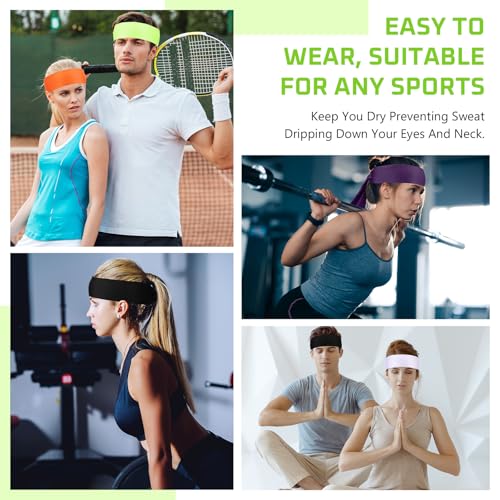 Image of Hiboom 30 Pack Tie Headband Bulk Sports Tennis Head Tie Ninja Karate Tie Back Athletic Sweatbands Adjustable Hair Bands for Women Men Basketball, Football, Soccer, Running, Yoga Workout