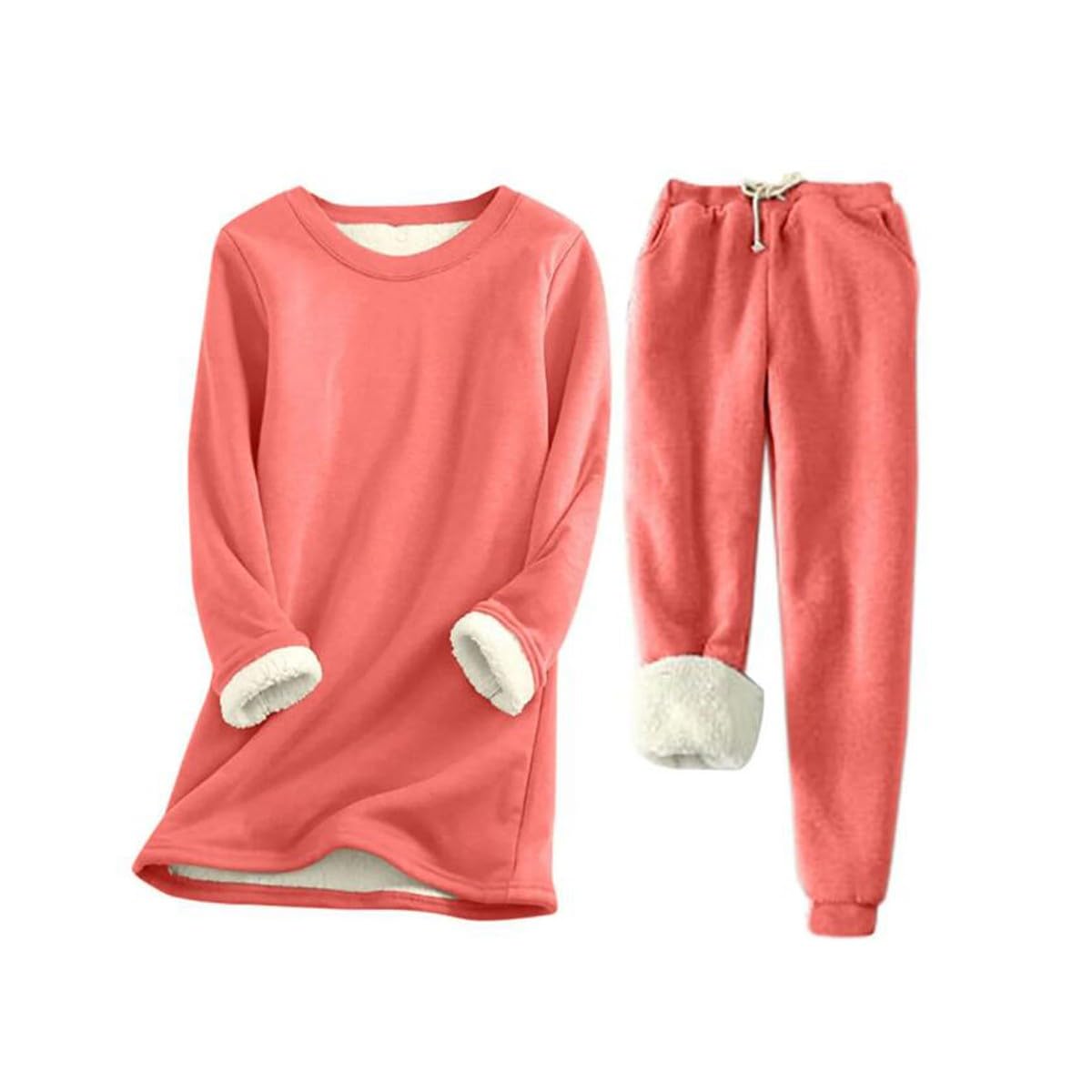 Tuta Invernale Donna Curvy In Ciniglia – Set 2 Pezzi Maglione E Pantaloni Largo, Morbido E Caldo Per Casa, Taglie Comode