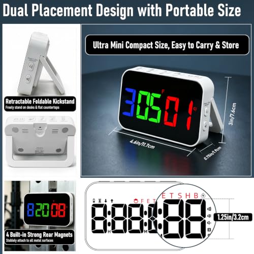 Rechargeable Magnetic Gym Timer,8 Fitness Modes(HIIT/Tabata/EMOM/FGB/SIT) - Image 4