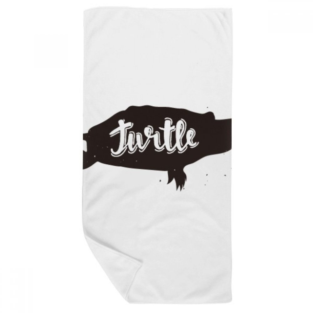Serviette de bain douce tortue noir et blanc 35x70cm en coton multicouleur