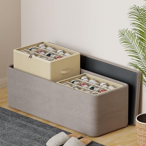 WANGIRL Schuhorganizer Platzsparend, Großer Faltbar Stoff Schuhaufbewahrungsbox Passt 12 Paare… – Ansicht 6