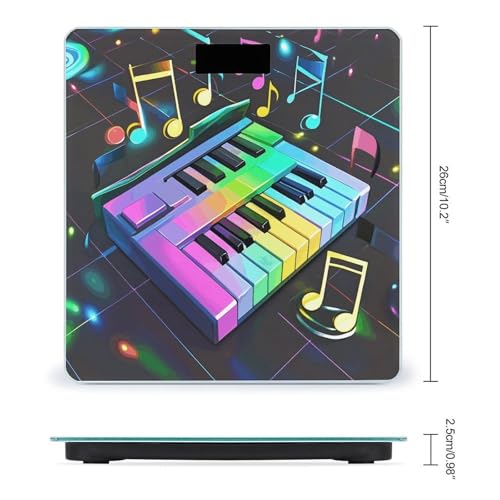 Báscula digital de baño con diseño Colorful Piano Keyboard miniatura 2