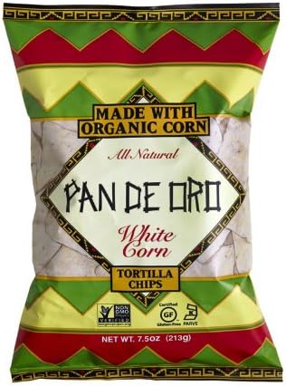 PAN DE ORO Tortilla Chips, White Corn, 7.5 Ounce (Pack of 12)