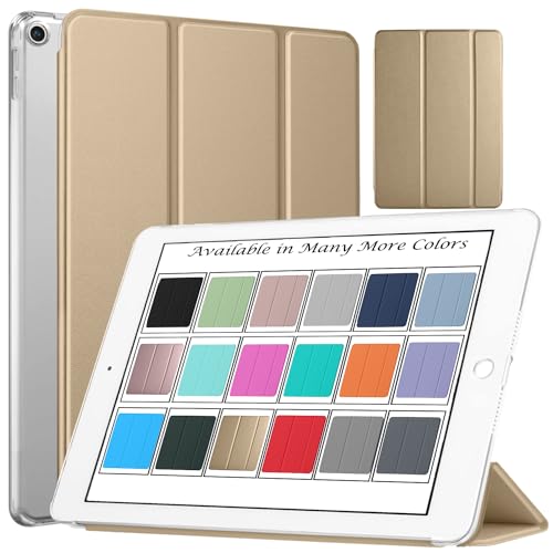 Image of DuraSafe Cases for iPad Mini 3 2 1 Generation 7.9 Inch [ Mini 3rd Mini 2nd Mini 1st] A1599 A1600 A1489 A1490 A1491 A1432 A1454 A1455 Trifold Hard Smart PC Translucent Back Cover - Gold