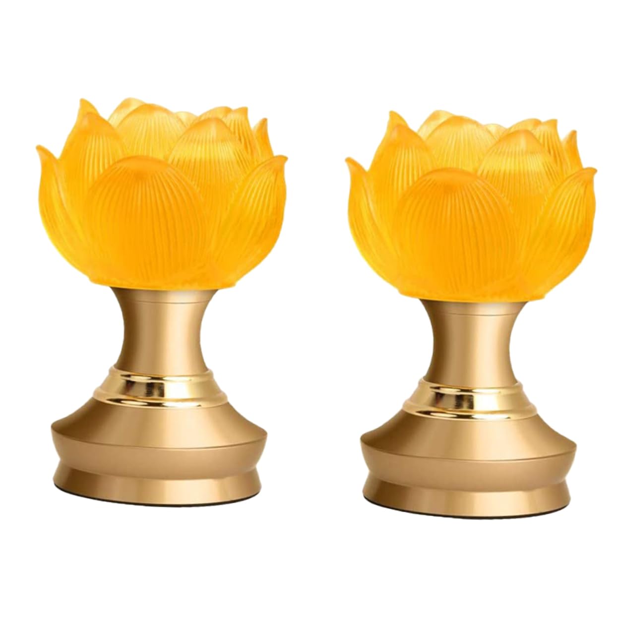 NUOBESTY 2Pcs Lotus Design Lamp Hall Light Ornament for Home Temple Decoration Non Electric Blessing Lamp for Spiritual Spaces