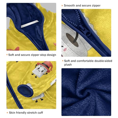 Fun Toilet Paper Characters Toddler Fleece Jacket Girl Boys Hooded Fleece Jacket Coat Warm Outwear Zip-up 3-10T3