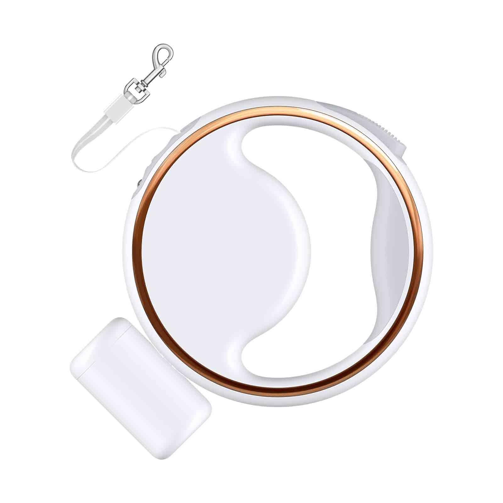 Correa Perro Extensible Grande Larga Correa para Perros 3 Metros Retractil Medianos Cordón Ajustable Gancho Telescópico Iluminación LED Caja De Bolsa De Basura Extraíble (White)