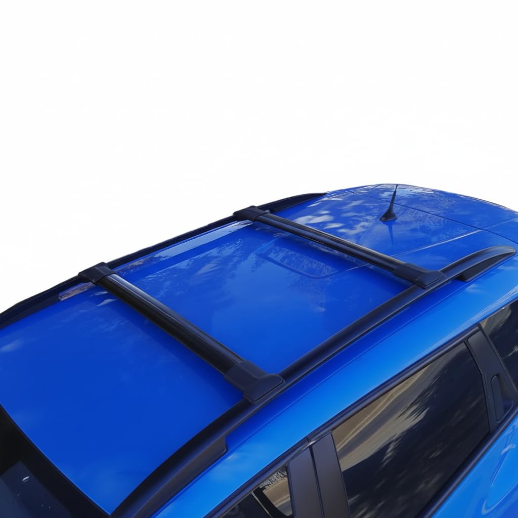 Barre Portatutto Trasversali per Fiat Fiorino & Qubo (2008-2024) Barre Tetto Portapacchi in Alluminio, Set da 2 - Nero
